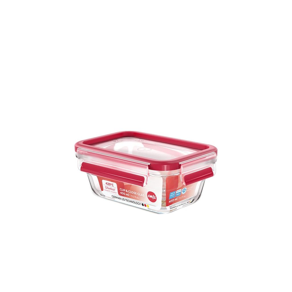 Boîte Clip&Close verre rectangle 0,45 L - Visuel 1